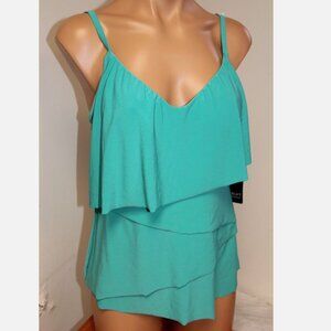 NWT Magic Suit by Miraclesuit Swimsuit Tankini Top sz 10 Caribbean Blue